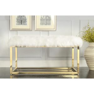 Inspired-Home-Verity-White-Gold-Faux-Fur-Ottoman-Bench-w-Metal-Frame