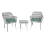 3 Piece Wicker Outdoor Bistro Set with Green Cushions JR-45005 - Image 1