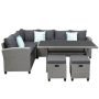 5-Piece Gray Wicker Outdoor Conversation Set with Gray Cushions - Image 1