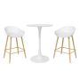 Jamesdar Kurv Cafe White 3-pc Counter Height Dining Set with 2 Counter Height Armless Chairs - Image 1