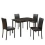 Amucolo 5-Pieces Black Faux Marble Top Kitchen Dining Table Set With 4-Faux Leather Chairs - Image 1