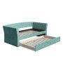 Rest Rite Hester Teal Contemporary Upholstered Velour Twin Size Daybed with Trundle - Image 1