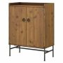 kathy ireland Ironworks Vintage Golden Pine Storage Cabinet with Doors - Image 1