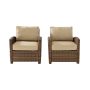 Crosley Bradenton 2-pc Wicker Outdoor Seating Set w/ Sand Cushions - 2 Arm Chairs - Image 1