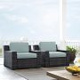 Crosley Beaufort Wicker Outdoor Seating Set with Mist Cushion (2-pc) - Image 1