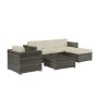 Crosley Sea Island 6-pc Wicker Sectional Seating Set w/ Sand Cushions - Image 1
