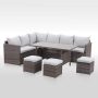 SUNVIVI 7-Piece PE Rattan Wicker Patio Dining Sectional Cushions Sofa Set in Grey - Image 1