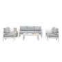 SUNVIVI White 6-Piece Aluminum Patio Conversation Set with Light Grey Cushions - Image 1
