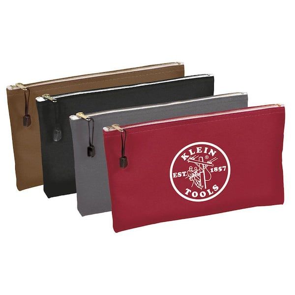 Klein-Tools-12-1-2-in-Multi-Color-Zipper-Bags-Canvas-4-Pack
