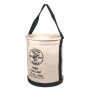 Klein Tools Canvas Bucket, Wide-Opening, Straight-Wall, Molded Bottom, 12-Inch - Image 1