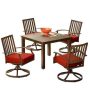 Royal Garden Bridgeport 5-pc Metal Motion Outdoor Dining Set with Red Cushions - Image 1