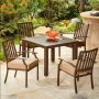Royal Garden Bridgeport 5-pc Metal Stationary Outdoor Dining Set w/ Tan Cushions - Image 1