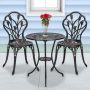 LAUREL CANYON Classic Bronze 3-Piece Cast Aluminum Round Outdoor Bistro Set LCBisBRa - Image 1