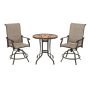 Tortuga Outdoor Sea Pines Java 3 pc Wicker Outdoor Rocking Chair Set w/ Sunbrella Canvas Canvas - Image 1