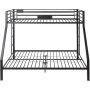Black Twin XL/Queen Bunk Bed With Metal Frame - Image 1