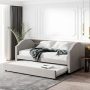 Harper & Bright Designs Beige Full Size Upholstered Daybed with Twin Trundle - Image 1