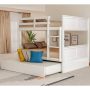 Harper & Bright Designs White Full Over Full Bunk Bed w/ Twin Size Trundle - Image 1
