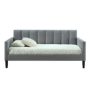 luxeo Bristol Twin Size Upholstered Panel Platform Gray Bed - Image 1