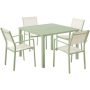 MOD Luna 5-pc Aluminum Modern Outdoor Dining Set with All-Weather 4 Dining Chairs and 41-in Square Slat Table - LUNADN5PCSL-MT - Image 1