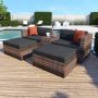 5-Piece Wicker Patio Conversation Set w/ Black Cushions - Image 1