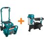 Makita 5.2Gallon 3.0 HP Electric Single Tank Air Compressor w/ bonus 15 Degree 1-3/4 in. Pneumatic Coil Roofing Nailer - Image 1