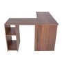 47.2 in. L-Shaped Light Brown Wood Corner Computer Desk with 2 Storage Shelves and Hutches - Image 1