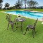 Sheree Bronze 3-pc Aluminum Round Outdoor Bistro Set - Image 1