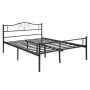 Black Queen Size Double Metal Platform Bed Framed Queen With Headboard, Footrest - Image 1