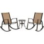 Hanover Monaco 3-Piece Aluminum Outdoor Patio Conversation Set with 18 in. Side Table - Image 1