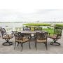 Hanover Monaco 7-pc Rectangular Patio Dining Set with Natural Oat Cushions - Image 1