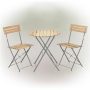 Alpine Corporation 3-pc Wood Slat and Metal Bistro Set - Image 1