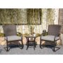 Manchester 3-pc Wicker Patio Conversation Set with Gray Cushions - Image 1