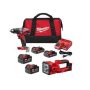 Milwaukee M18 18V Lithium-Ion Brushless Cordless 1/2 in. Compact Drill/Driver Kit with LED Search Light & (2) 3.0Ah Batteries - Image 1