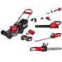 Milwaukee M18 FUEL Brushless 21 in. Self-Propelled Mower w/ String Trimmer, Blower, Hedger, Chainsaw, (2) 12Ah & (1) 8Ah Batteries - Image 1