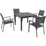 Hanover Naples 5 pc Aluminum Square Outdoor Dining Set - Image 1