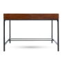 Noble House 44 in. Rectangular Dark Oak 2 Drawer Computer Desk with Built-In Storage - Image 1