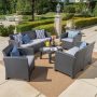 Noble House 5-pc Wicker Patio Seating Set with Light Gray Cushions - Image 1