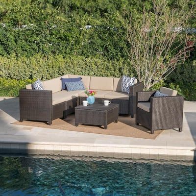 Noble-House-7-pc-Wicker-Patio-Sectional-Seating-Set-w-Beige-Cushions