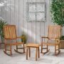 Noble House Arcadia Teak Brown 3-Piece Wood Patio Conversation Seating Set - Image 1