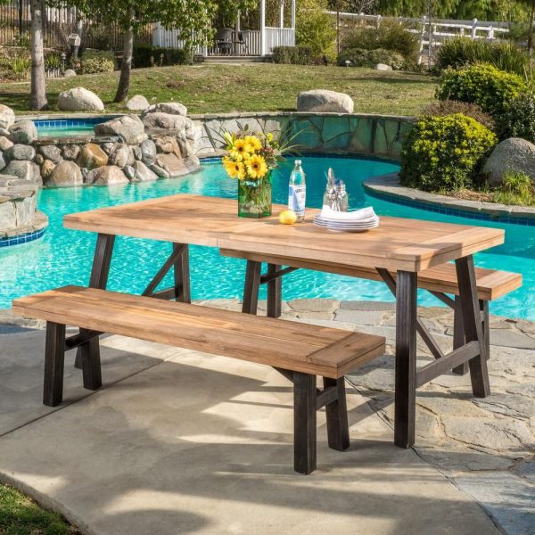 Noble-House-Boracay-Teak-Finish-Brushed-Grey-3-pc-Wood-Outdoor-Dining-Set