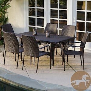 Noble-House-Canoga-Multi-Brown-7-Piece-Wicker-Outdoor-Dining-Set