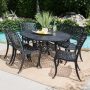 Noble House Carysfort Black 7 pc Aluminum Outdoor Dining Set - Image 1