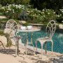 Noble House Charleston Sand 3-pc Aluminum Round Outdoor Bistro Set - Image 1