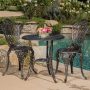 Noble House Cole Bronze 3 pc Aluminum Round Outdoor Bistro Set - Image 1