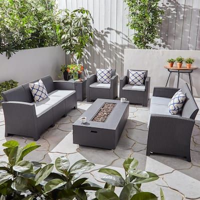 Noble-House-Comet-6-pc-Faux-Wicker-Patio-Fire-Pit-Conversation-Set-with-Light-Grey-Cushions