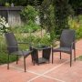 Noble House Cookton Multi-Brown 3-Piece Plastic Patio Conversation Set - Image 1