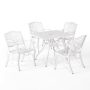Noble House Deveau Traditional 5 pc. White Outdoor Aluminum Dining Set - Image 1