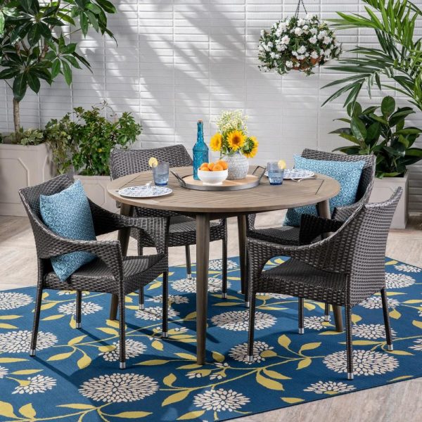 Noble-House-Donatella-Gray-5-pc-Wood-and-Wicker-Outdoor-Dining-Set
