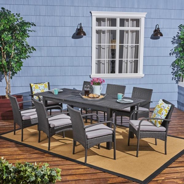 Noble-House-Elmar-Dark-Grey-9-pc-Wood-and-Wicker-Outdoor-Dining-Set-w-Grey-Cushions