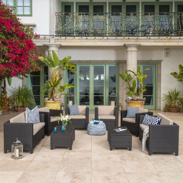 Noble-House-Fernanda-Dark-Brown-8-pc-Wicker-Patio-Conversation-Set-w-Beige-Cushions